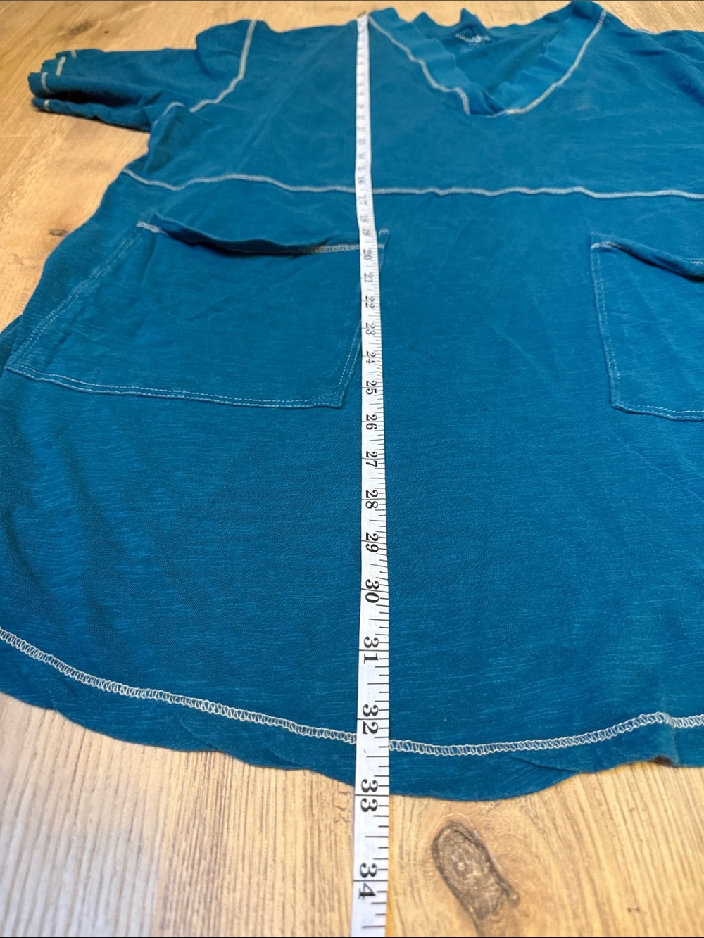 NATURAL LIFE ๐ BLUE ๐Cotton V Neck Tunic or Nightie with Patch Pockets - Picture 8 of 11